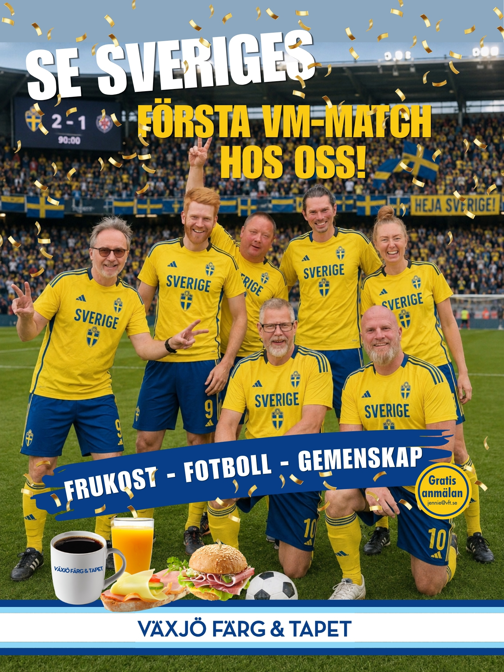 Kom och se Sveriges första fotbollsmatch i VM